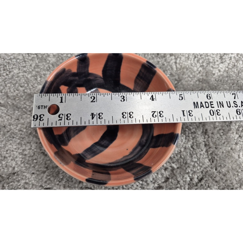 Muddy Five Studio Art Pottery Bowl Stoneware orange black Glazed Handmade‎ - Picture 7 of 8